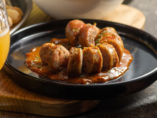 sausage with sauce