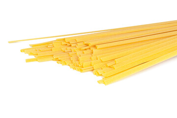 Pasta dry spaghetti italian linguine isolated on the white