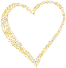 Heart hand-drawn with gold glitter
