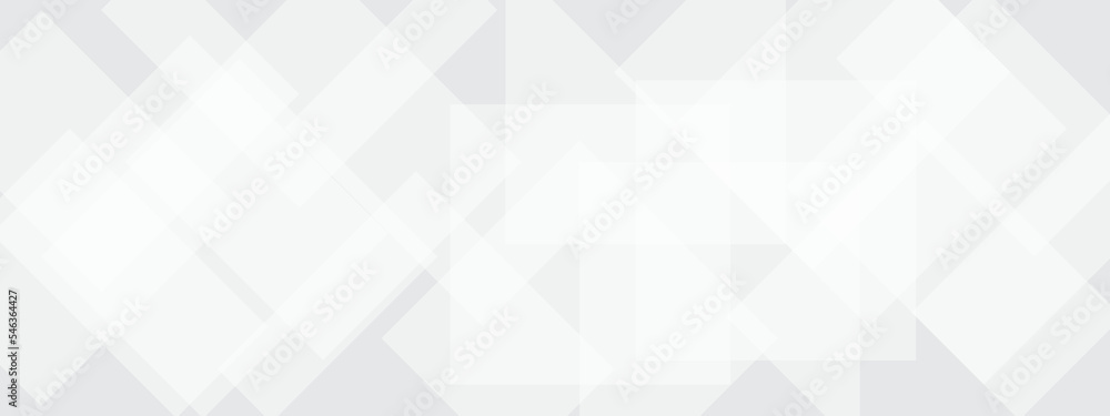 Aufkleber abstract white and grey geometric overlapping square pattern, design of technology background. vecto