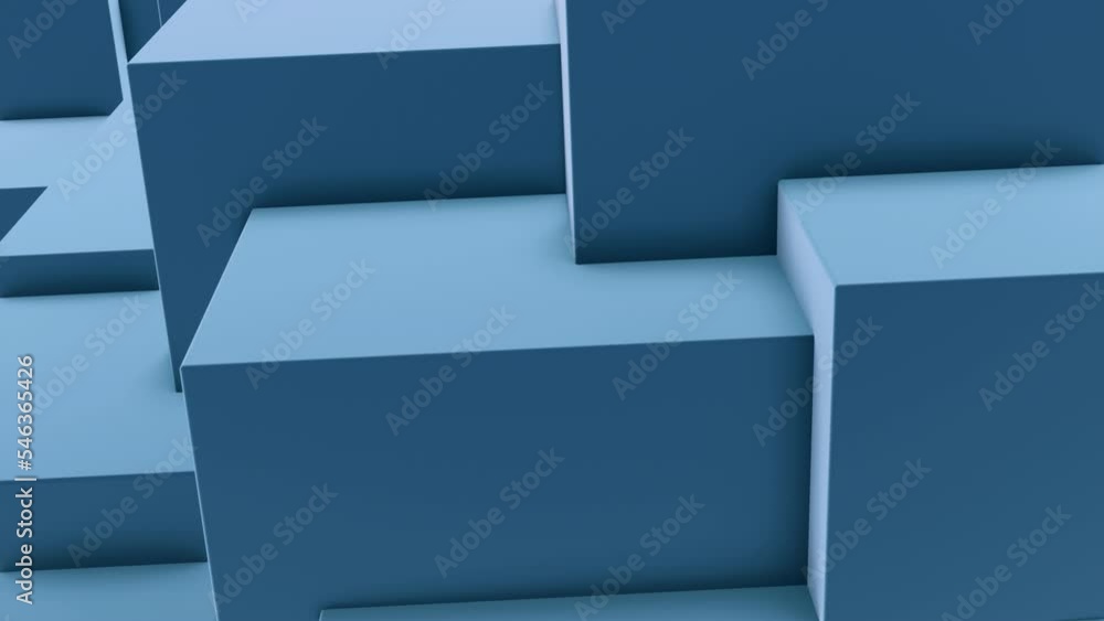 Poster visual transformation of space into 3d cubes. design. background with square lines turns into 3d cub