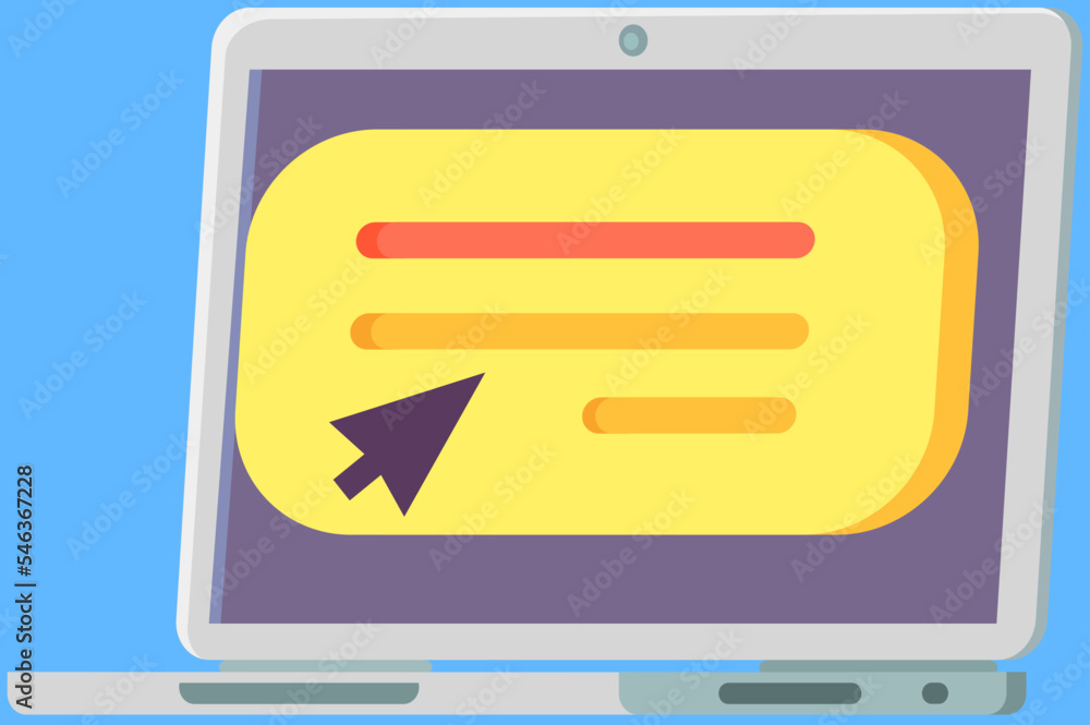 Aufkleber talk bubble speech icon on laptop screeen. custom chat, communicate with computer. dialogue balloon 