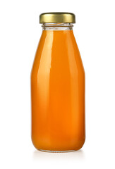 Glass bottle with orange juice