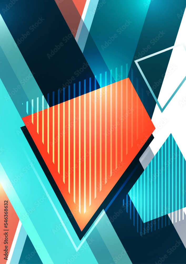 Poster geometric background. modern overlapping shapes. unusual color pattern for your design. business or 