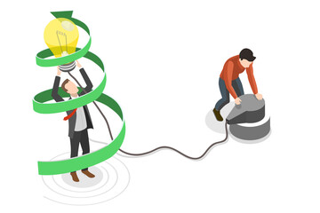 3D Isometric Flat  Conceptual Illustration of Tutoring and Mentoring