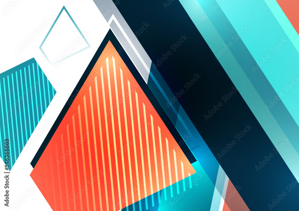Poster geometric background. modern overlapping shapes. unusual color pattern for your design. business or 