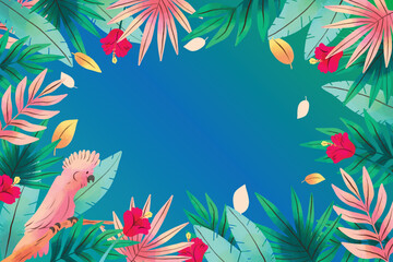 Fototapeta na wymiar tropical flower leaf collection vector design illustration