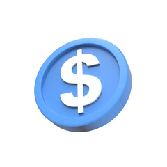 3d illustration dollar coin icon money 3d render