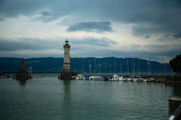 lighthouse on lake constance