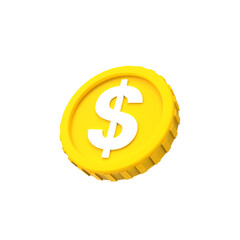 3d illustration dollar coin icon money 3d render