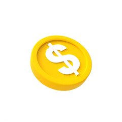 3d illustration dollar coin icon money 3d render