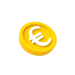 3d illustration euro coin icon money 3d render - obrazy, fototapety, plakaty