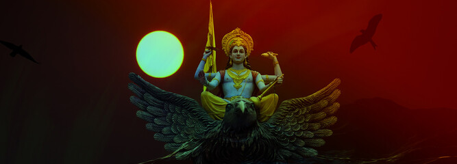 hindu god Vishnu wallpaper big statue of god vishnu image hd. - obrazy, fototapety, plakaty