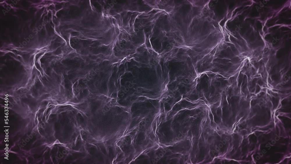 Poster abstract fractal web mesh waving background/ 4k animation of an abstract fractal fantasy web mesh pa