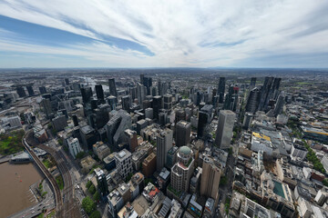 Fototapeta premium aerial view of Melbourne CBD city skyline