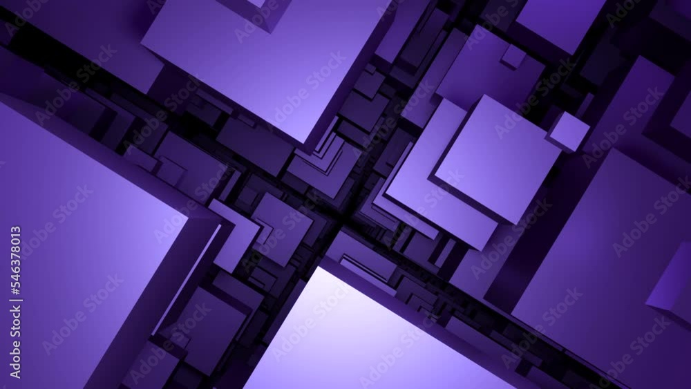 Poster movement through 3d space with cubes. design. tunnel with 3d lips in multi-level space. perspective 