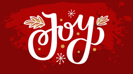 Merry christmas sign lettering, decorated winter holiday greeting joy. Handwritten modern inscription. For holiday design postcard, poster. Congratulation text creative style