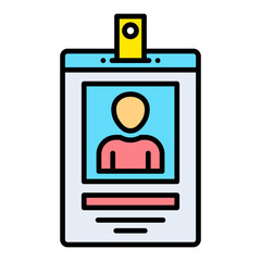 Id Card Filled Line Icon