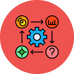 Workflow Multicolor Circle Filled Line Icon