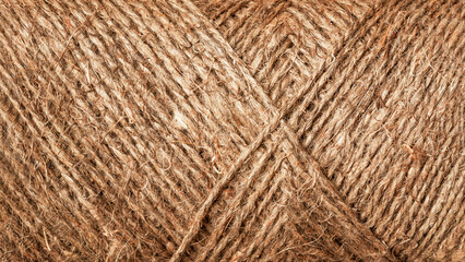 Brown rope texture pattern. Coarse threads, vintage background