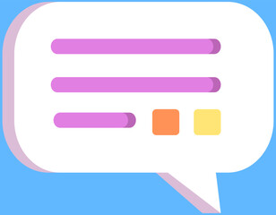 Talk bubble speech icon. Blank message symbol, sms vector design element. Chat online template. Dialogue balloon sticker silhouette. Social media communication concept, comment section with text
