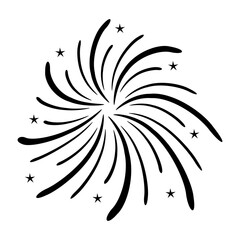 A celebrative pyrotechnic, flat illustration