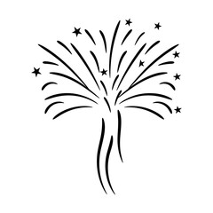 Fototapeta premium A celebrative pyrotechnic, flat illustration