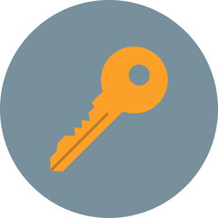 Key Multicolor Circle Flat Icon