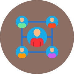 Organization Multicolor Circle Flat Icon