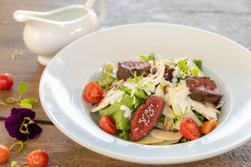 Typical peruvian food and drinks, variety of dishes on the menu