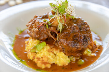 Typical peruvian food and drinks, variety of dishes on the menu