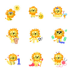 Pack of Leo Signs In Cartoon Style Vectors

