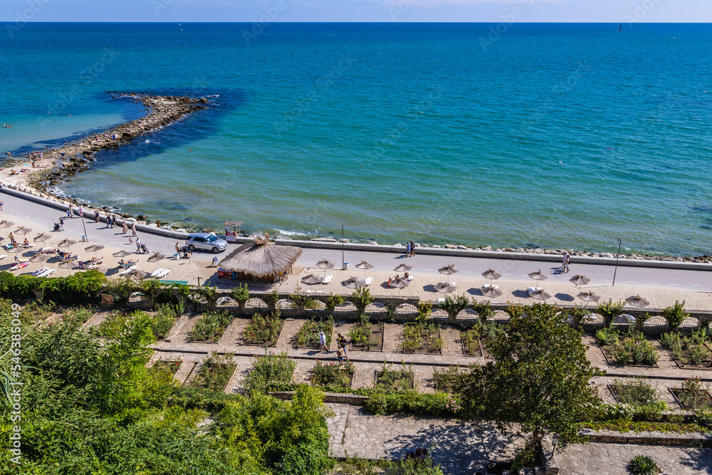 Canvas Prints Beach and rose garden in Palace and Botanical Gardens of Balchik, Bulgaria