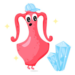 An aquarius lucky gemstone flat sticker