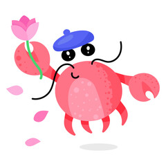 A lucky flower flat vector