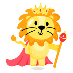 A leo king lion, flat vector 
