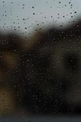 Naklejka na ściany i meble rain drops on window