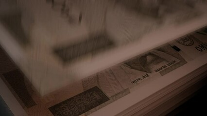 500 Indian Rupees banknotes. Paper money. Cash. INR. Financial and business concept.