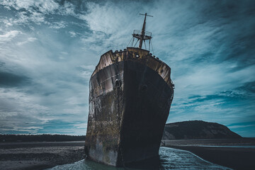 Buque encallado Desdemona, Cabo San Pablo, Tierra del Fuego. Patagonia Argentina
