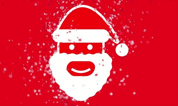 Santa claus head vector video animation with red background for your christmas content