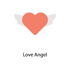 Obraz premium Love Angel vector Flat Icons. Simple stock illustration