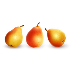 Realistic ripe pear on a white background. Vector illustration