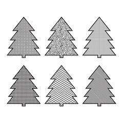 Fototapeta premium Set of Christmas tree icons in pop art stile Can be used for web and mobile. Vector illustration