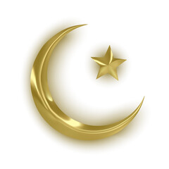Golden muslim month on White background. Vector illustration