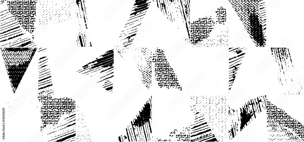 Poster monochrome texture composed of irregular graphic elements. distressed uneven grunge background. abst
