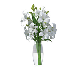 vase with Flowers, isolate on a transparent background, 3D illustration, cg render