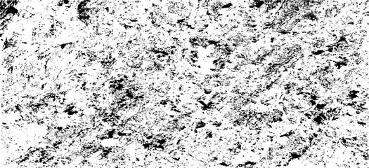 Monochrome texture composed of irregular graphic elements. Distressed uneven grunge background. Abstract vector illustration. Overlay for interesting effect and depth. Isolated on white background.