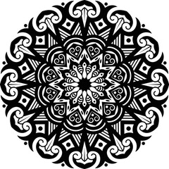 
Circular pattern of floral mandala flower design. Decorative ornament in ethnic oriental style. Ornament for Henna, Mehndi, tattoo, decoration. KDP Coloring book page and lace pattern and tattoo.