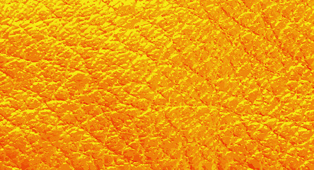 Vector realistic orange fruit skin texture. Yellow bright lemon background. Ripe mandarin seamless pattern. Gold leather horizontal banner. Luxury fabric print. Golden foil isolated. Rich bright sheet