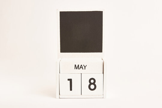 Calendar with the date May 18 and a place for designers. Illustration for an event of a certain date.